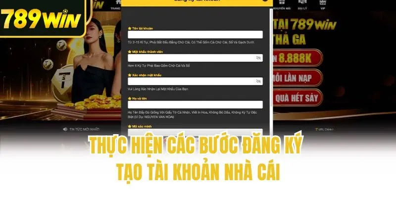 Thực hiện các bước đăng ký tạo tài khoản nhà cái